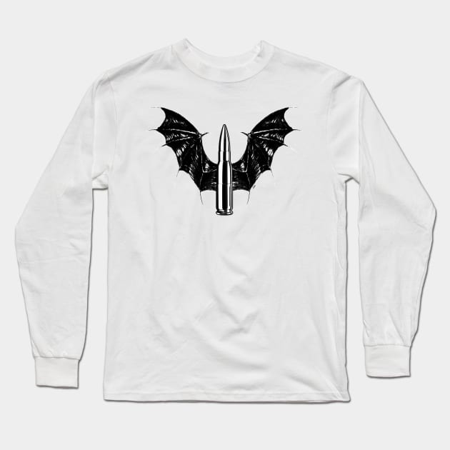 Bullet With Bat Wings Long Sleeve T-Shirt by artpirate